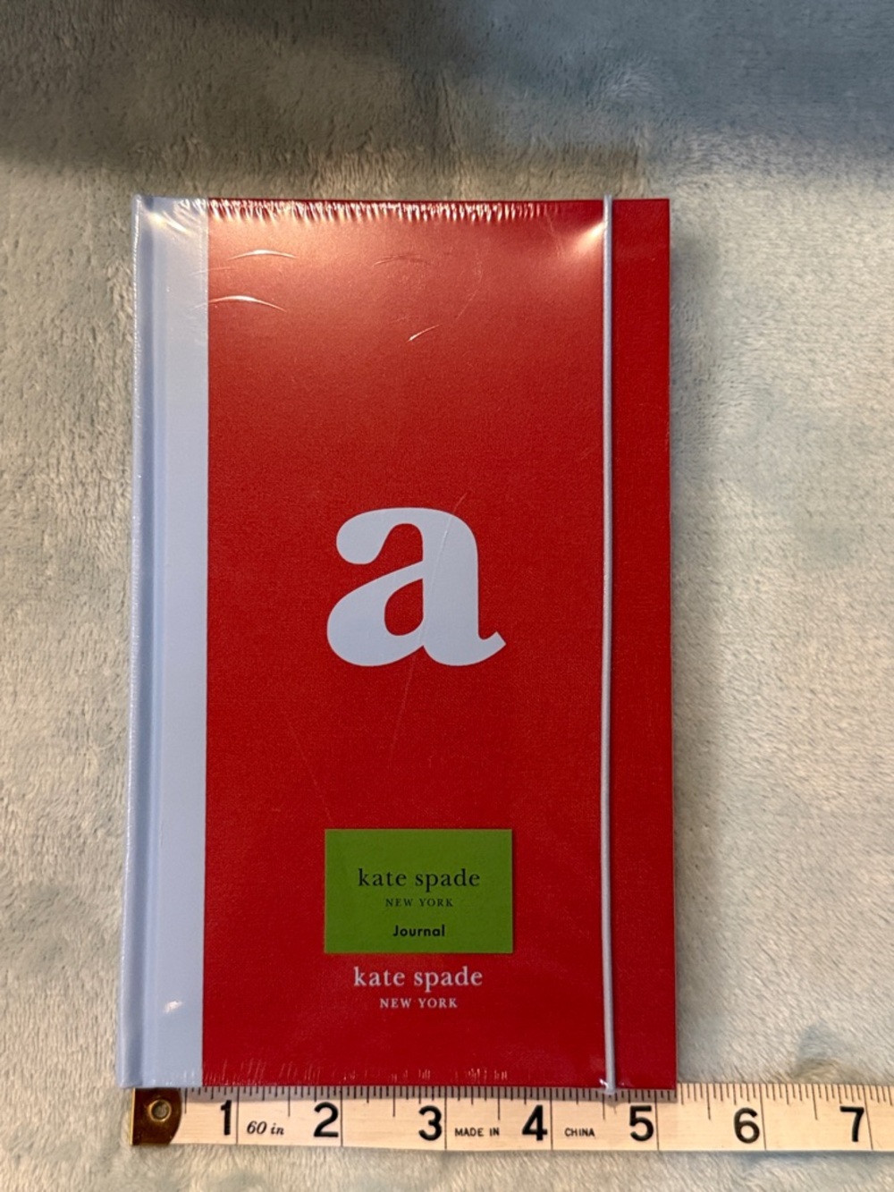 kate spade Red Hardcover Monogram 'a' Journal with Light Blue Accents - Picture 8 of 10